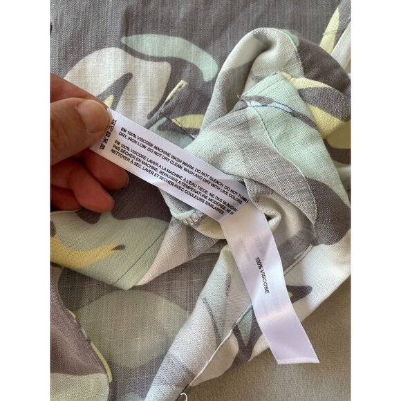 Denim & Flower Ricky Singh Mens Floral Button-Up Shirt M Cotton Blend Gray/Yello - Picture 8 of 10